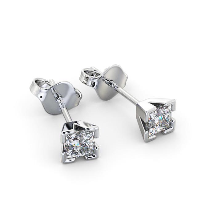 Princess Cut Studs Diamond Sparkling Unique Stud Earrings White Gold Diamond 