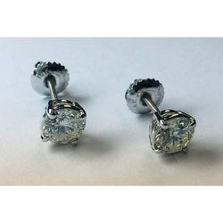 1.60 Carats Round Diamond Stud Earrings