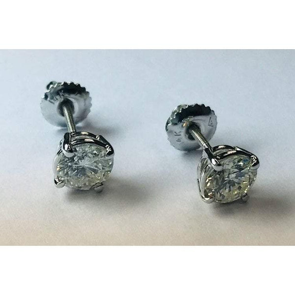 1.60 Carats Round Diamond Stud Earrings Stud Earrings