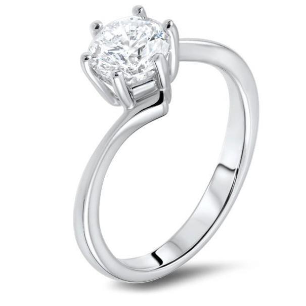 Amazing Design Woman's White Gold Weeding Anniversary Solitaire Diamond Ring 