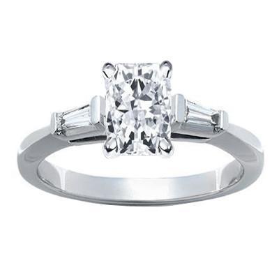 1.61 Carat F Vs1/Vvs1 Diamond Engagement Ring Platinum Three Stone Three Stone Ring