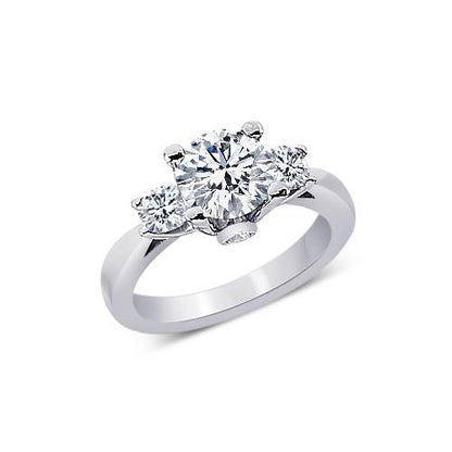 1.61 Carat Round Diamonds 3 Stone Style Engagement Ring Jewelry Three Stone Ring