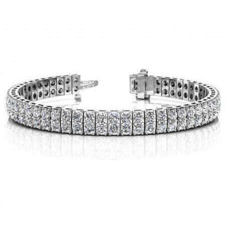 16.20 Carats Round Cut Double Diamonds Tennis Bracelet White Gold 14K Tennis Bracelet
