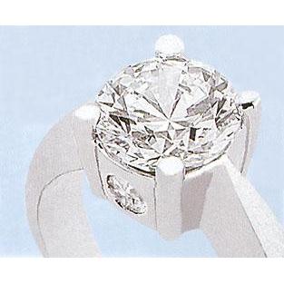 1.63 Ct Diamond Ring Solitaire With Accents Three Stone Engagement Ring Three Stone Ring