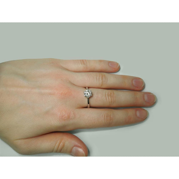 1.50 Carat Diamond Ring Solitaire Round White Gold Solitaire Ring