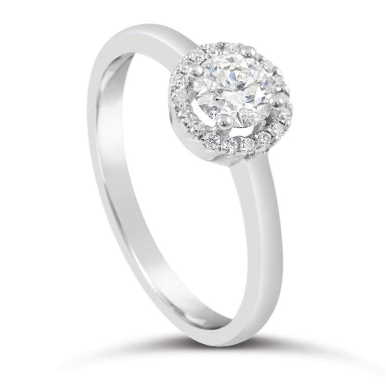 1.65 Carats Diamonds Wedding Halo Ring White Gold Halo Ring
