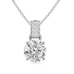 1.65 Carats Round Solitaire Diamond Pendant White Gold Fine Jewelry Pendant