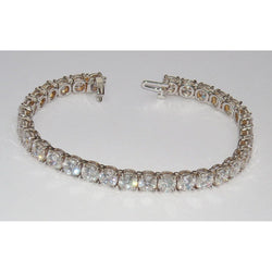 Real  20.15 Ct Large Diamond Tennis Bracelet Vs Jewelry 31 Stones