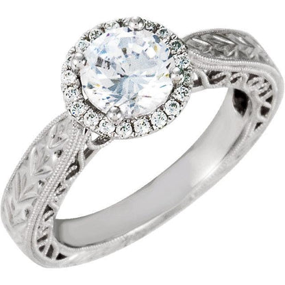 1.66 Carat Round Brilliant Diamonds Halo Ring Halo Ring
