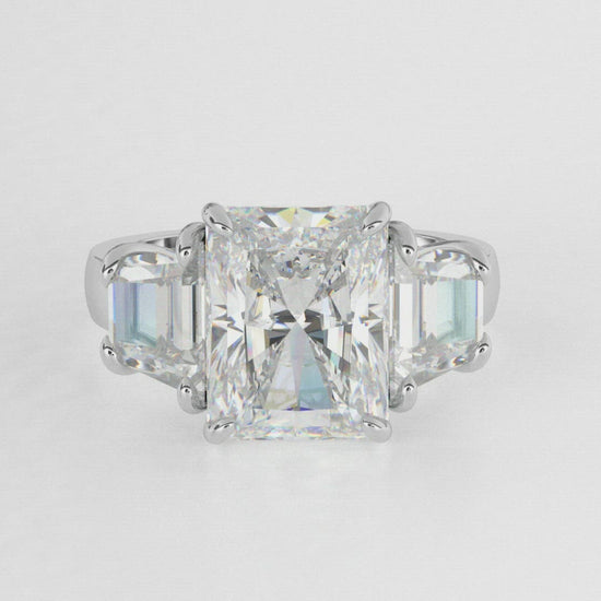 Carats Radiant Diamond 3 Stone Engagement Ring Gold White
