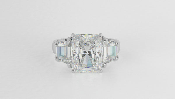 Carats Radiant Diamond 3 Stone Engagement Ring Gold White