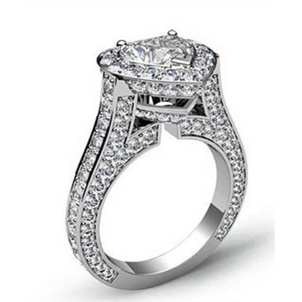 natural round diamond 6.45ct ring side angle