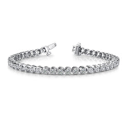 16 Ct Round Cut Lab Grown Diamonds Prong Set Tennis Bracelet White Gold