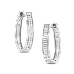 1.7 Ct Round Brilliant Cut Natural Earth Mined Diamond Women Hoop Earring White Gold