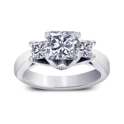 1.70 Carat Three Stone Style Princess Diamond Anniversary Ring New