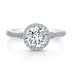 2.60 Carats Round Accents Natural Earth Mined Diamond Halo Ring