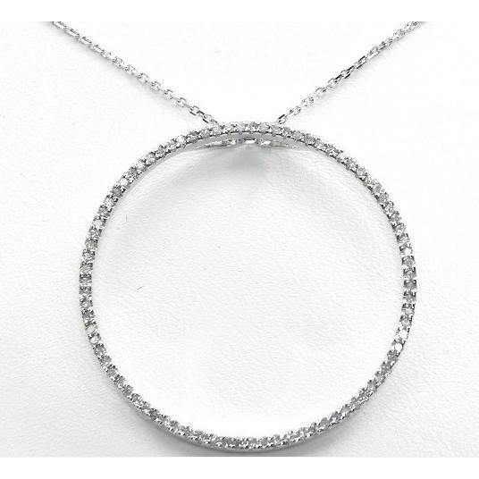1.70 Ct Round Brilliant Cut Diamonds Necklace Pendant Gold White 14K Pendant
