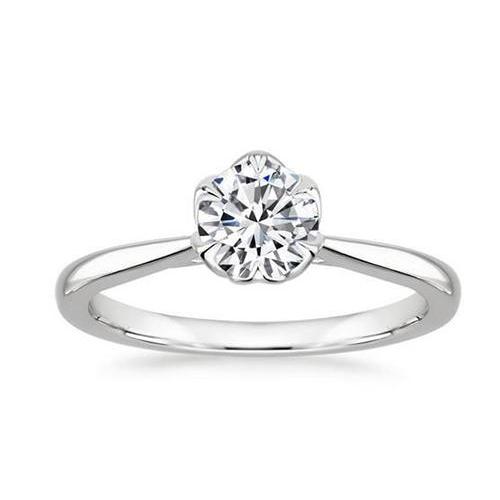 Round Cut Diamond Wedding Ring White Gold