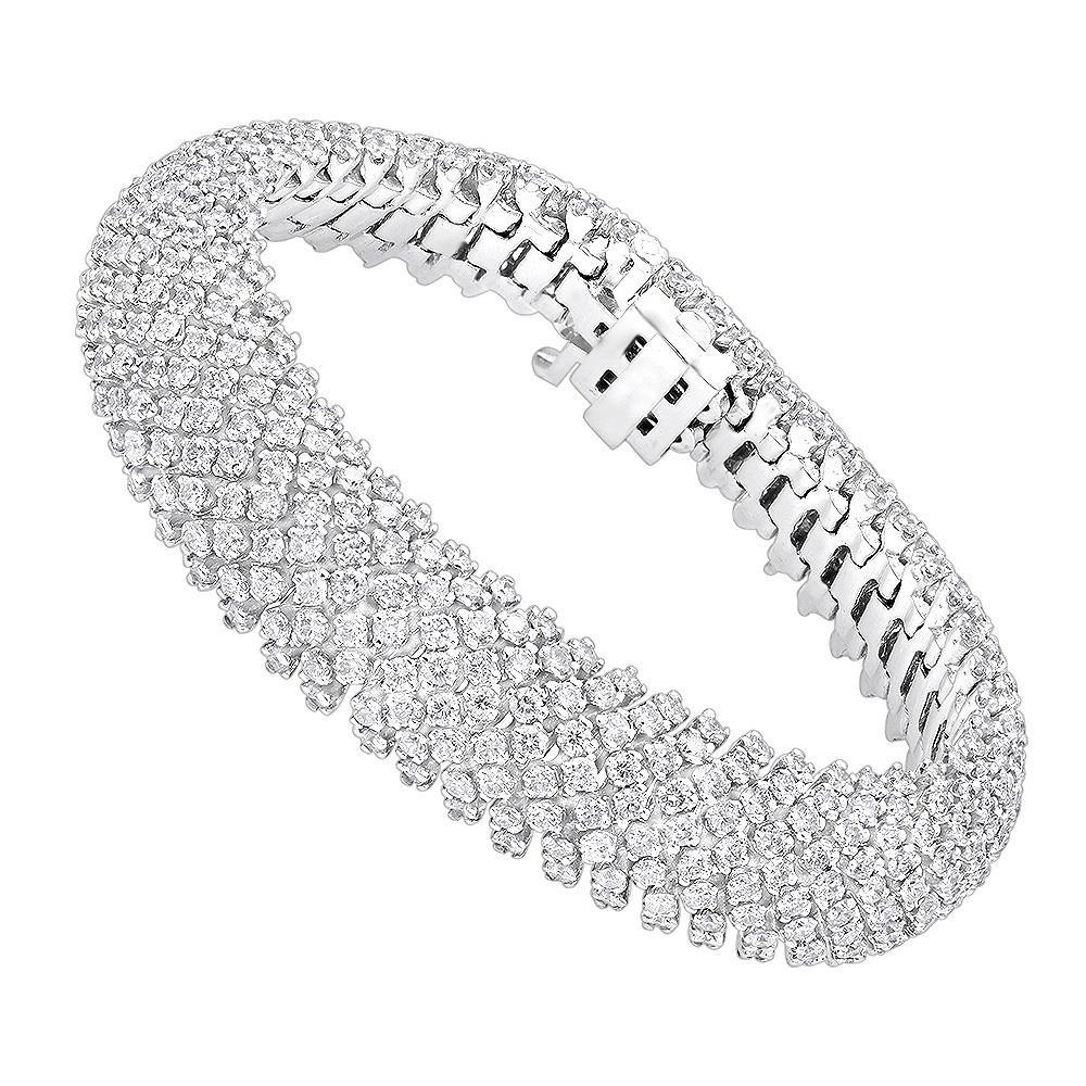 17.00 Carats Small Round Cut Diamonds Men'S Bracelet White Gold 14K Mens Bracelet