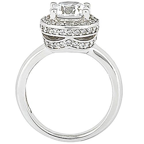 Halo Ring Halo Diamond Engagement Ring White Gold 2.61 Ct.