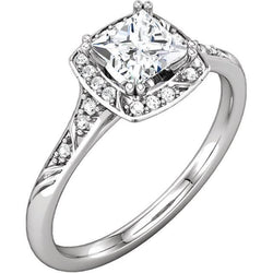 Genuine   Princess Diamond Engagement Anniversary Ring 1.72 Carat White Gold 14K
