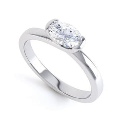 1.75 Carat Solitaire Oval Cut Diamond Anniversary Ring White Gold 14K