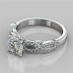 1.75 Carats Natural Earth Mined Diamond Anniversary Ring 14K White Gold