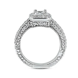 Real  1.75 Carats Diamond Engagement Ring Pave Setting Milgrain Jewelry New
