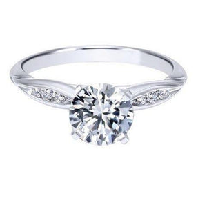 1.75 Carats G Vs2 Diamond Engagement Ring White Gold 14K Solitaire Ring with Accents