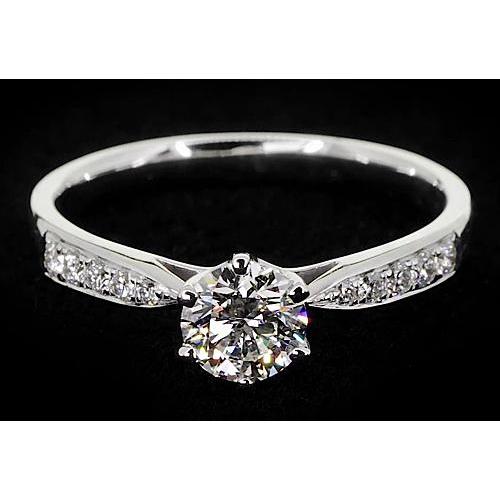 1.75 Carat Round Brilliant Cut Natural Diamond Solitaire Engagement Ring