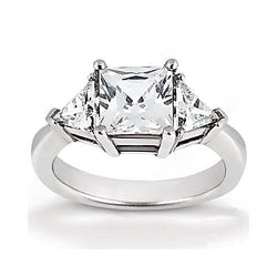 1.75 Ct. Princess Cut Diamond Three Stone Ring