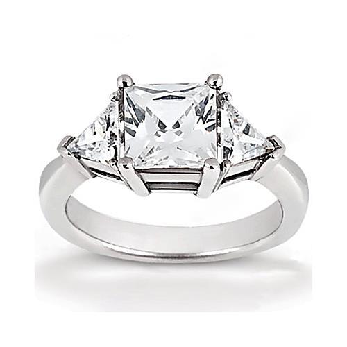 1.75 Ct. Princess Cut Diamond Three Stone Ring Three Stone Ring
