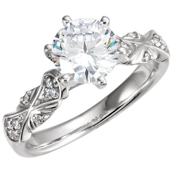 Antique Style Diamond Anniversary Ring White Gold 