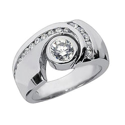 1.76 Carat Round Diamond Ring With Accents White Gold 14K