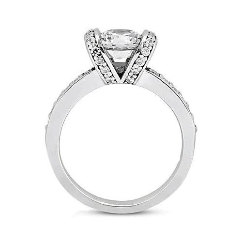  Bar Setting  Vintage Style White Elegant Woman's Solitaire Diamond Ring 