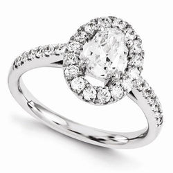 Natural  1.80 Ct Diamond Engagement Ring 14K White Gold