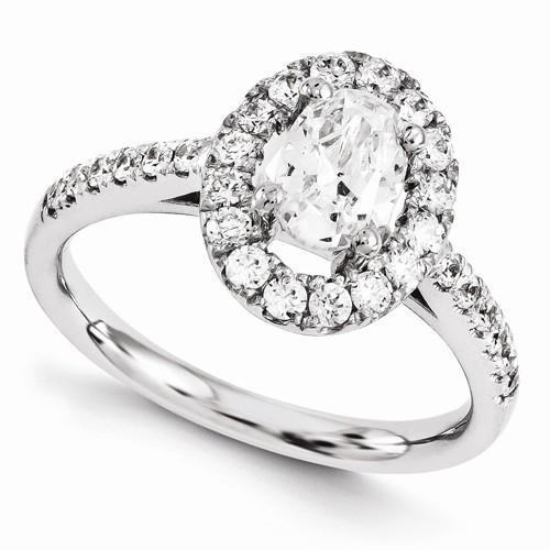1.8 Ct Diamond Engagement Ring All Sizes 14K White Gold Halo Ring