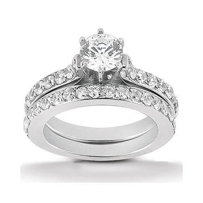 1.80 Carat F Vvs1 Diamond Solitaire Ring Band Set White Gold Jewelry Engagement Ring Set
