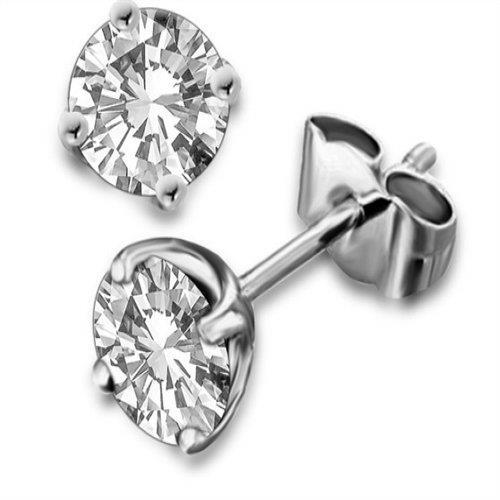 New Style Round Solitaire Diamond Stud Earring White Gold Stud Earrings
