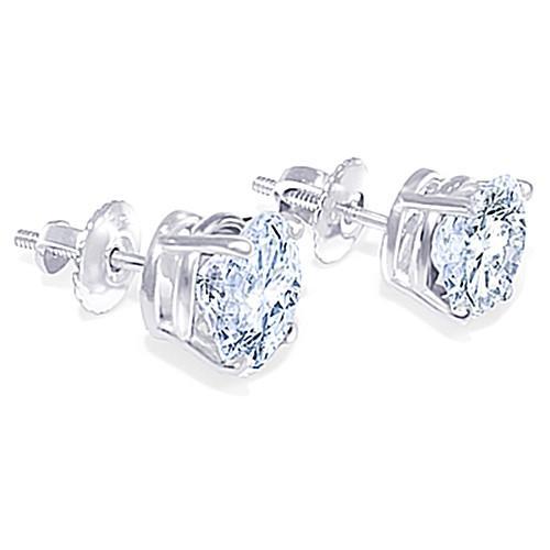 1.80 Carat Solid White Gold E Vvs1 Earring Round Cut Diamond 14K Earring Earrings