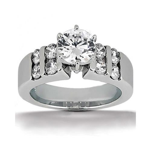 Big Size New High  Wedding Solitaire Ring with Accents White Gold Diamond
