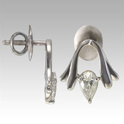 1.80 Ct Prong Set Pear Cut Diamond Ladies Stud Earring White Gold