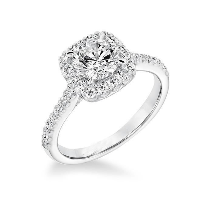 1.85 Carats Diamond Engagement Halo Ring Gold 14K White Halo Ring