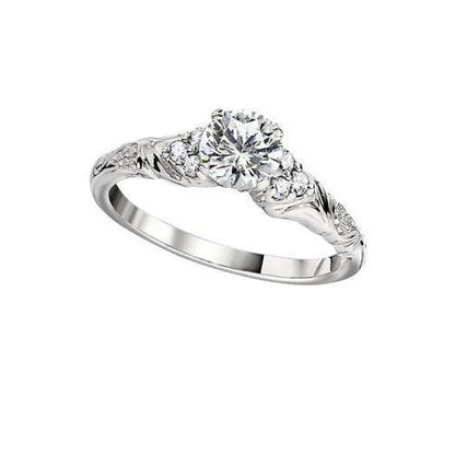 1.85 Carats Round Cut Diamonds Antique Style Engagement Ring Engagement Ring