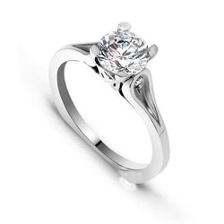 1.85 Carats Round Cut Diamond Solitaire Ring White Gold 14K New