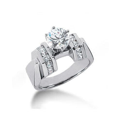 Real  1.85 Ct. Diamond Engagement Fancy Ring White Gold 14K