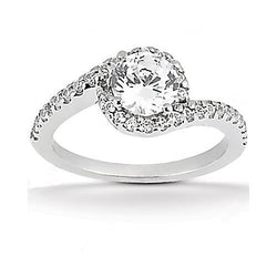 Natural  Diamond Wedding Solitaire Engagement Ring With Accents 2 Ct. New