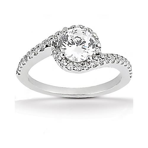 natural round diamond 2ct ring front view