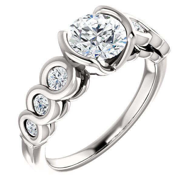 Round Brilliant Diamonds Wedding Anniversary Ring