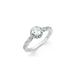 Natural  1.86 Ct. Asscher Round Brilliant Diamond Wedding Halo Ring